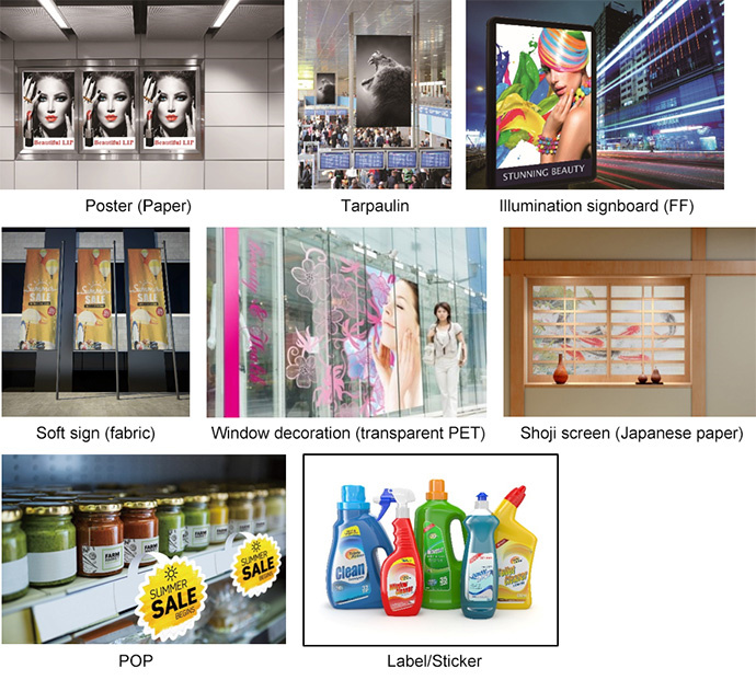 Capability of supporting various media types and value-added prints, achieved by using UV-curable ink